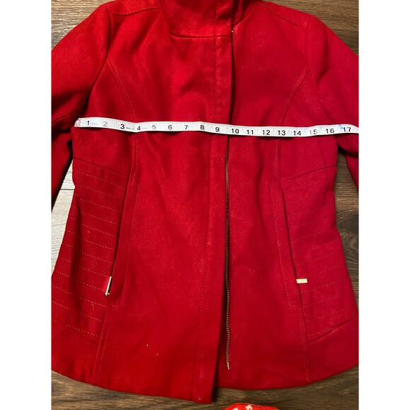 EUC red Kenzie jacket pea coat sz: S - Picture 6 of 6